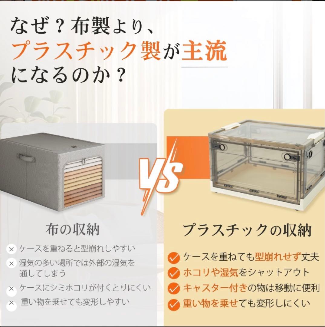 折りたたみ収納ボックス コンテナボックス キャスター付き 超大きめ イエロー3個