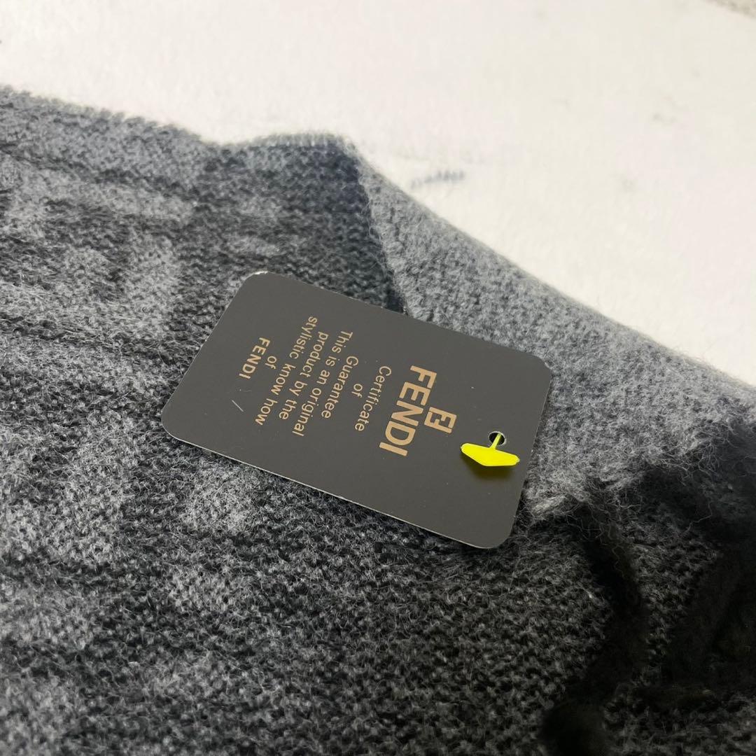 FENDI フェンディ　マフラー　ストール　ズッカ　リバーシブル　ブラック