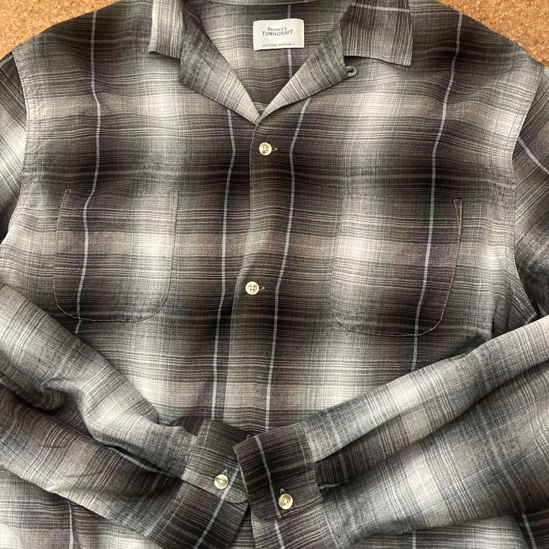 TOWNCRAFT/60S年代復刻オンブレチェックループカラーシャツ Mサイズ