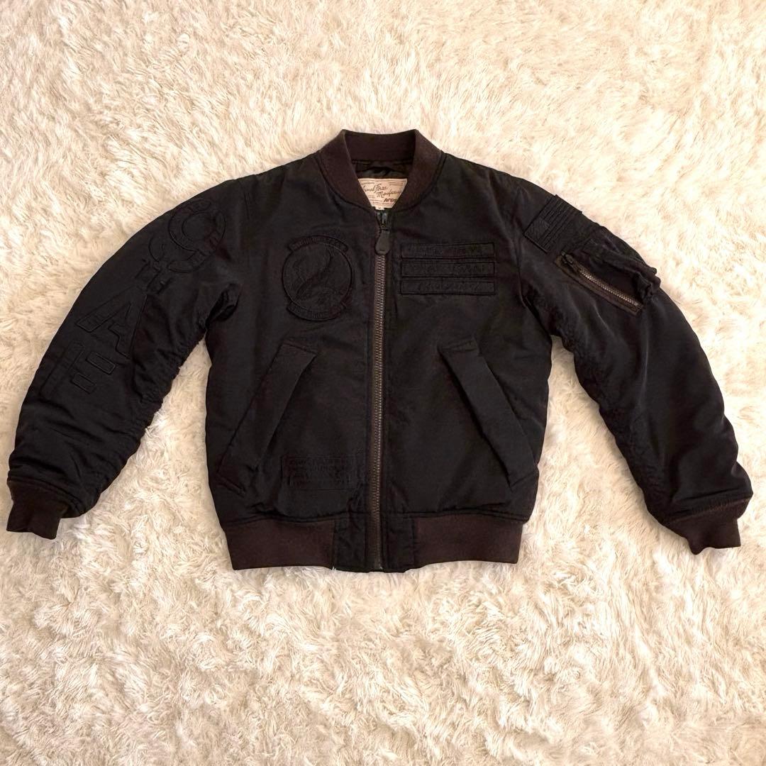 【山本】売り尽くし✨アルファ MA-1 ブラックジャケット エンブレム刺繍