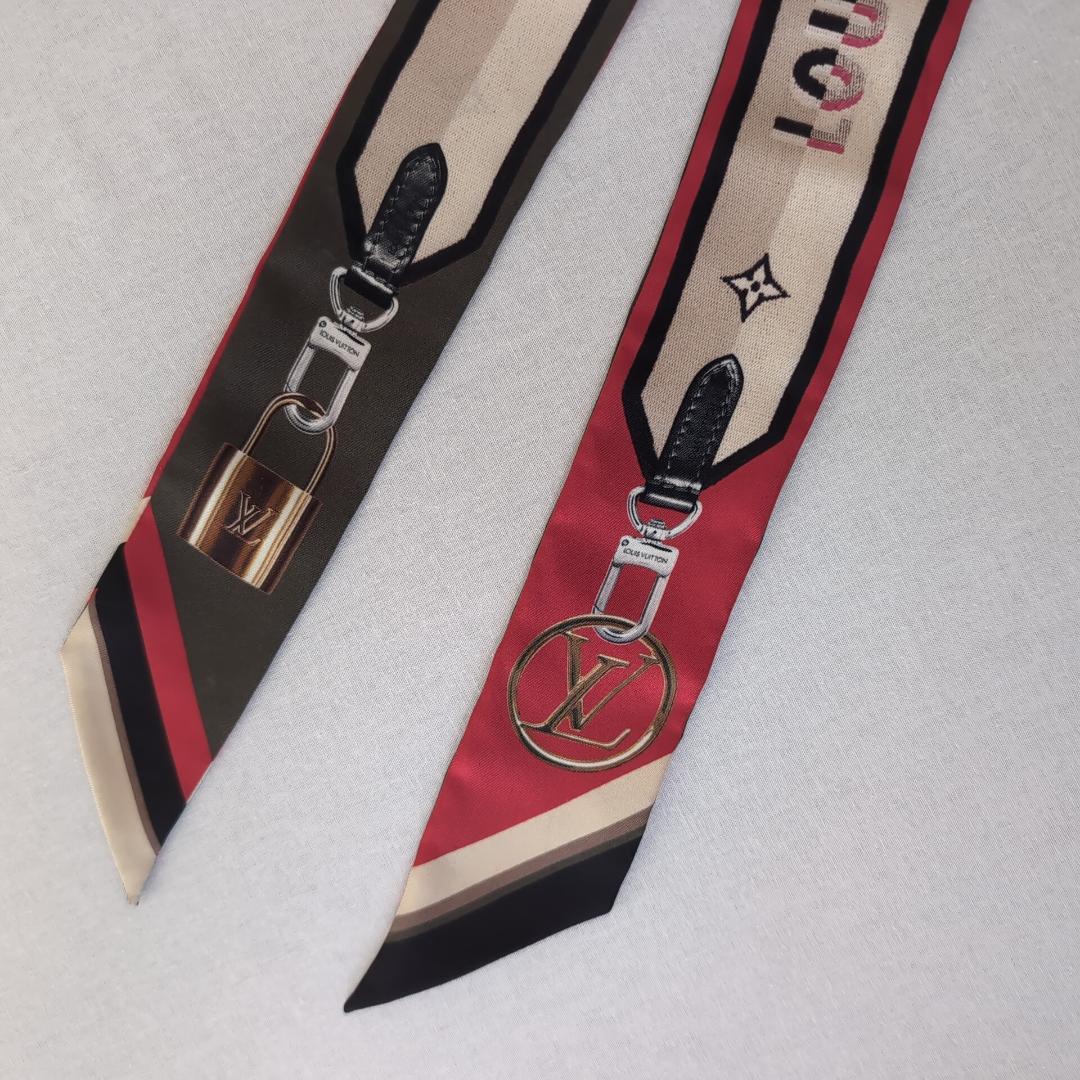 LOUIS VUITTON バンドー 細幅シルクスカーフ マルチカラー 101