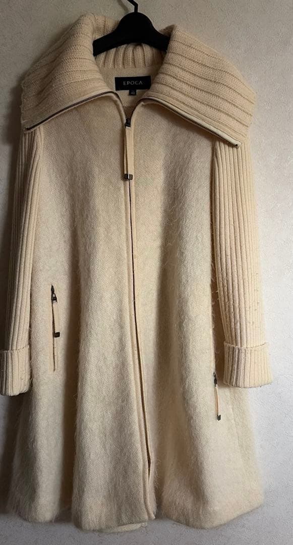 古着　EPOCA ニットコート　ホワイト