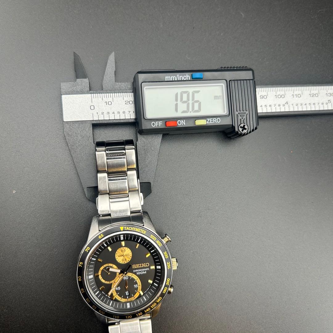 【美品】SEIKO クロノグラフ 7T92-0NW0 黒金