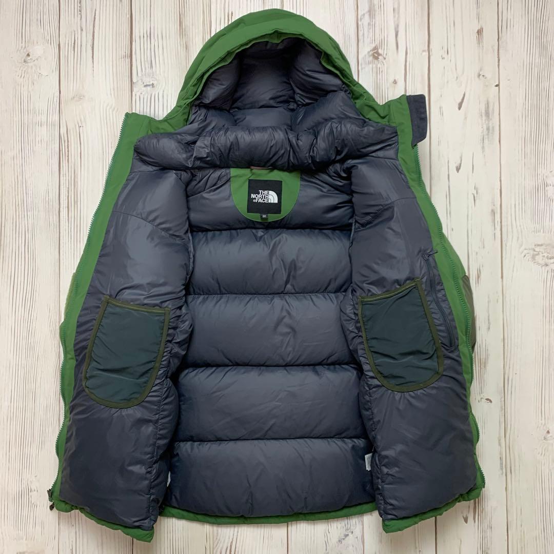ザノースフェイス ダウンジャケット ハイベント レディース L カーキ 刺繍ロゴ