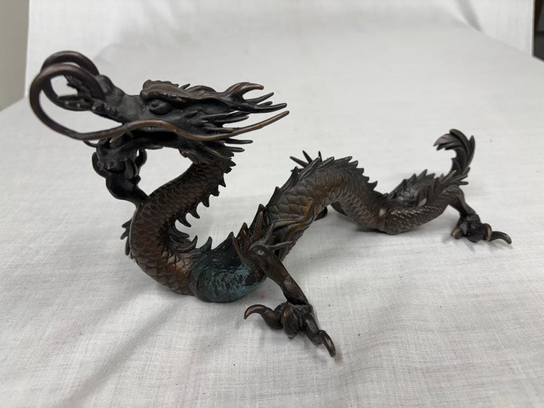 青銅　銅　龍　オブジェ　置物　アンティーク　骨董品