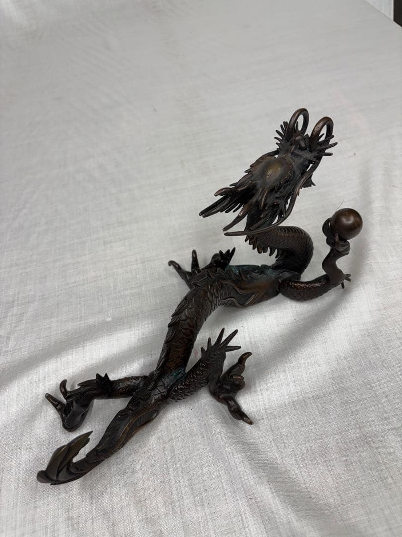 青銅　銅　龍　オブジェ　置物　アンティーク　骨董品