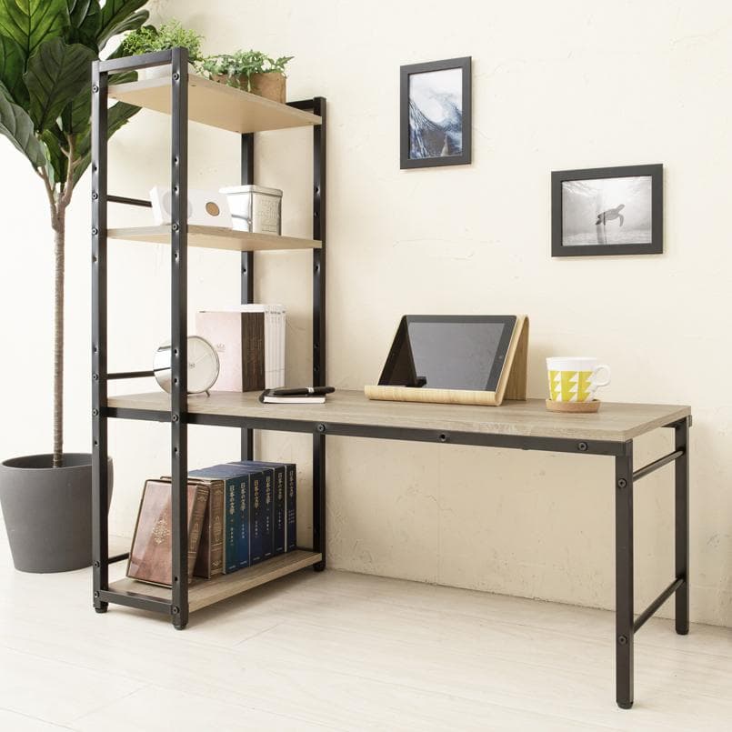 【新品送料無料】ラック付き4WAYデスク 幅100cm テーブル 机 木製 収納