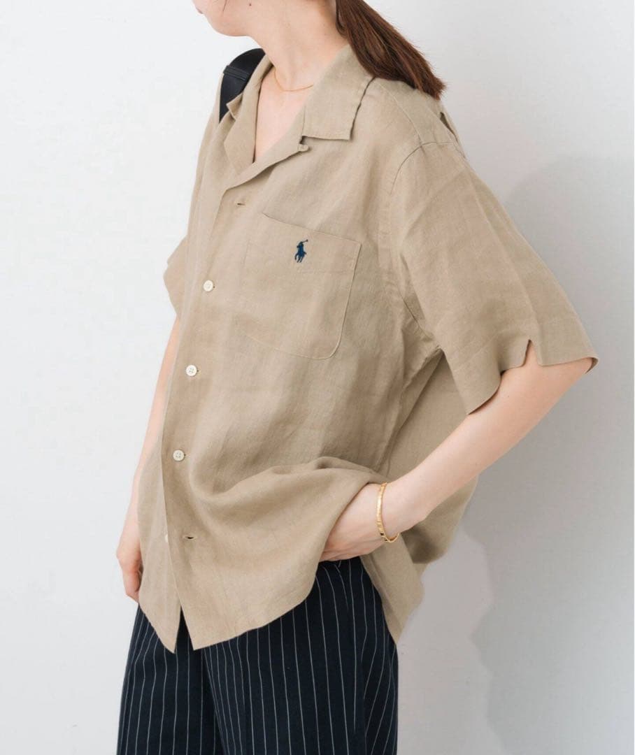 新品 スピックアンドスパン ポロラルフローレン ショートスリーブシャツ ベージュ