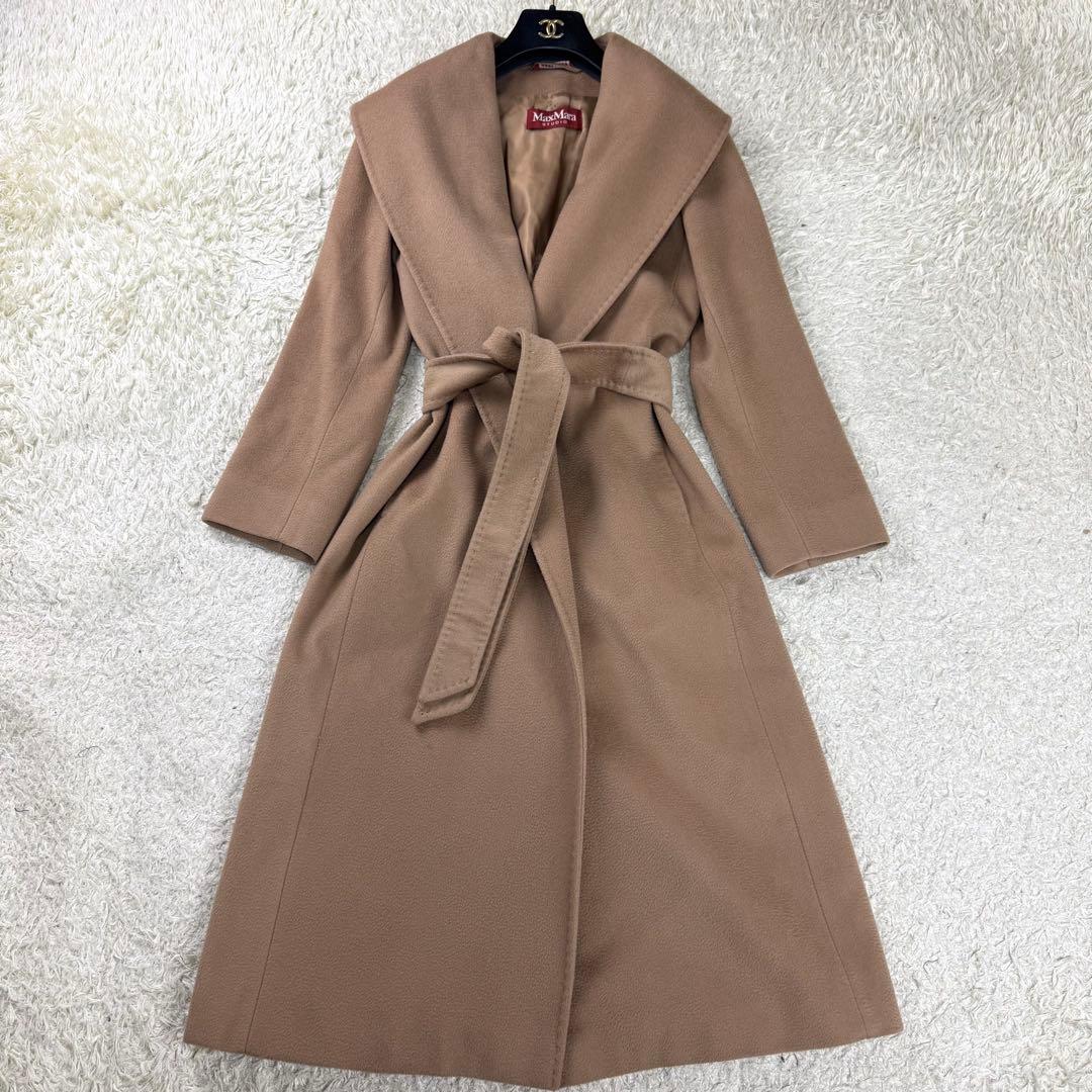 れ*な様 MaxMara ロリアナ 22年 ショールカラー ベルテッドコート キ