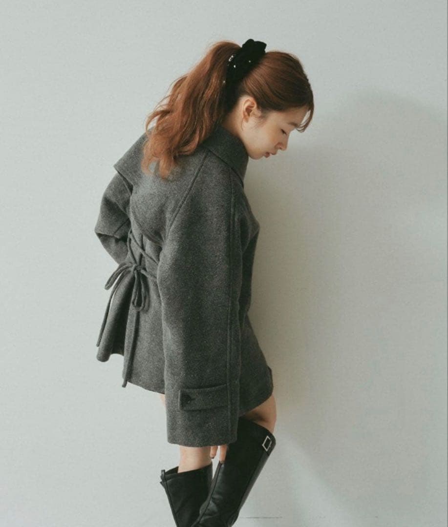 Kastane グレー ダッフルフレアコート フリーサイズ