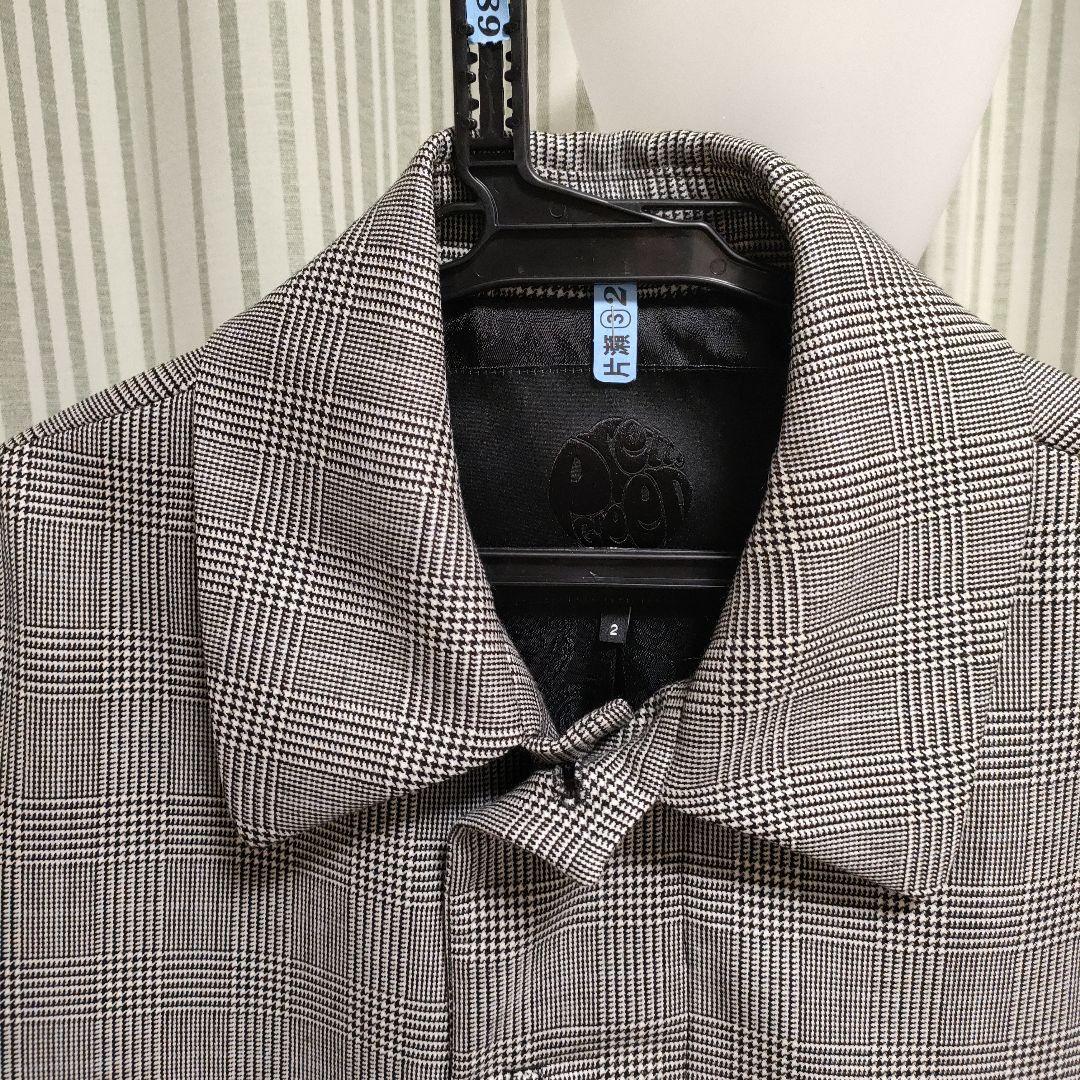 ★美品★Pretty Green/チェック柄 ステンカラーコート Mサイズ（2）
