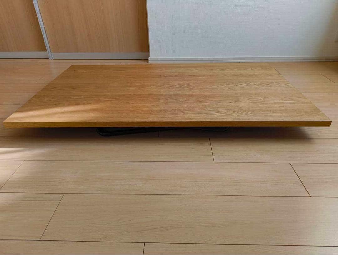 ★セール中　＜美品＞無印良品　木製折りたたみテーブル　オーク材突板　幅１２０ｃｍ