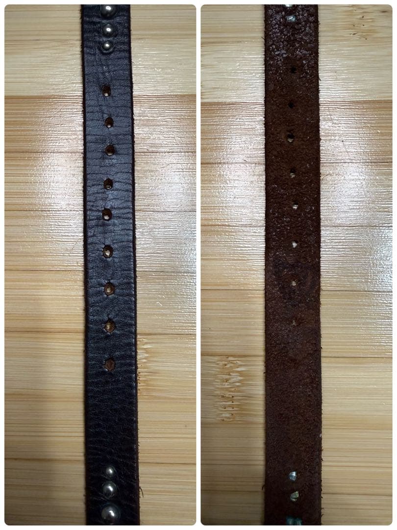 ⭐️美品⭐️HTC⭐️ナローベルト⭐️ブラック(茶芯)レザー⭐️ニッケルスタッズ⭐️34