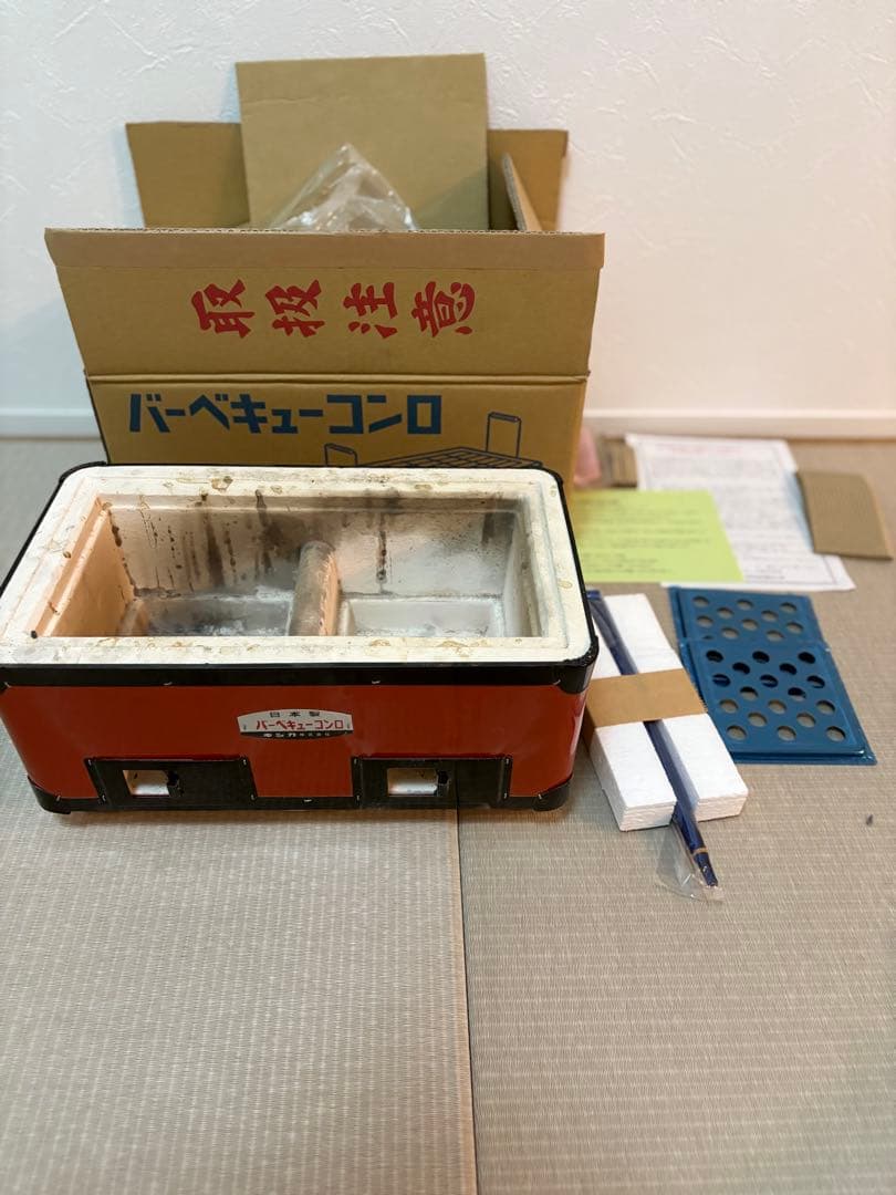 キンカ バーベキューコンロ オレンジ色 説明書付き