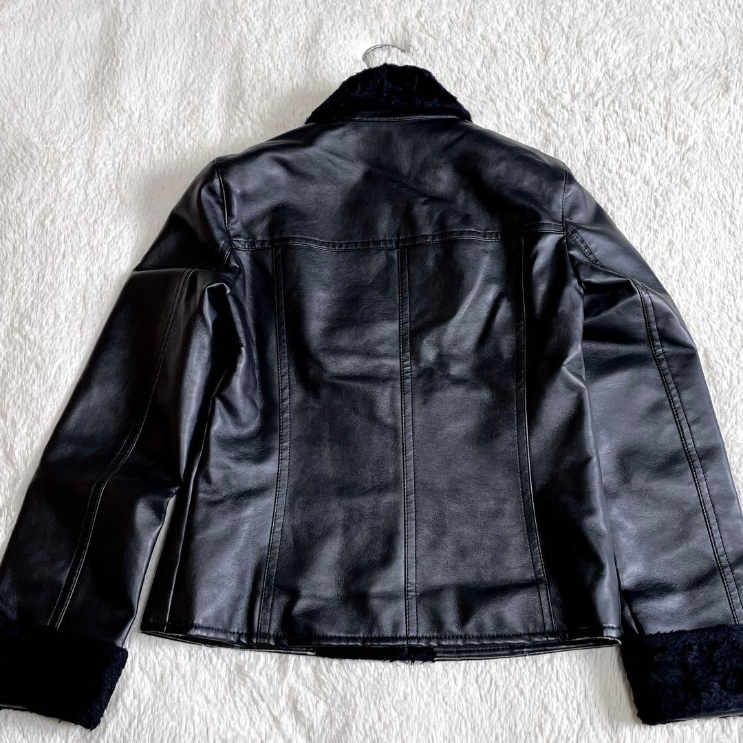 美品 バーバリーブルーレーベル ファー レザージャケット ノバチェック ブルゾン