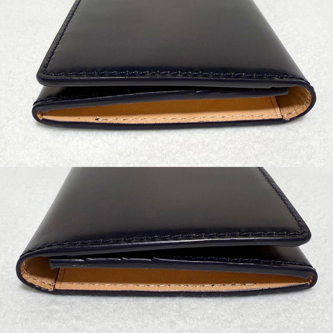 極美品 CIMABUE チマブエ アニリン コードバン 長財布 札入れ ネイビー