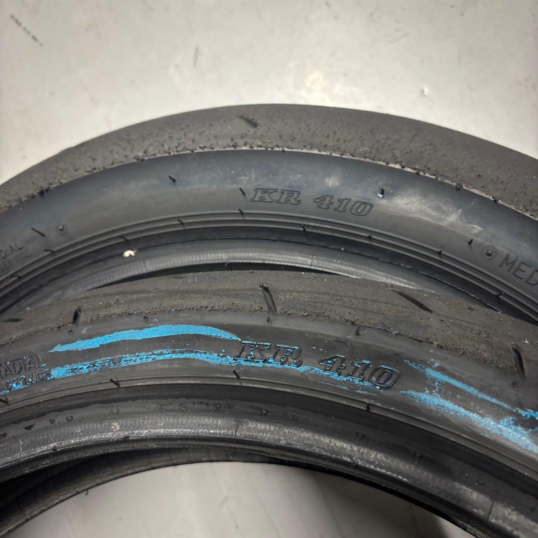【中古】ダンロップ KR410 17インチ 前後タイヤセット ※公道走行不可