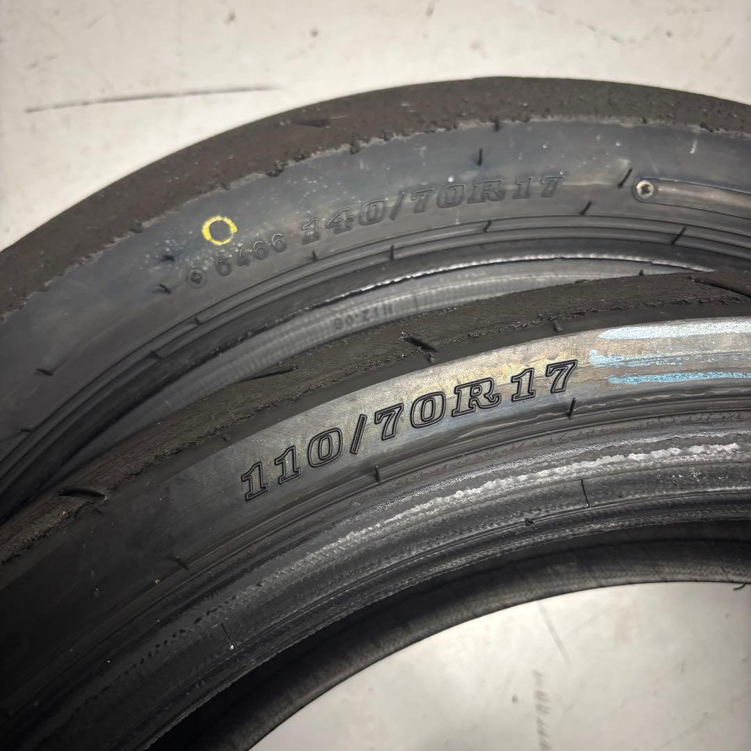 【中古】ダンロップ KR410 17インチ 前後タイヤセット ※公道走行不可