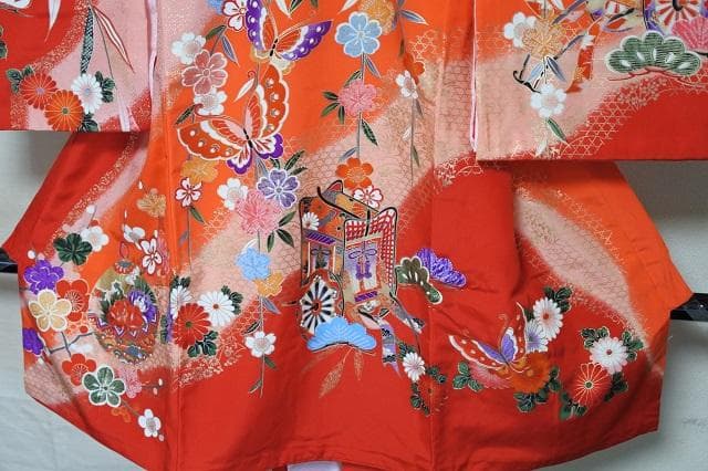 お宮参り　祝着　日本製　女の子　正絹　㈱伴商店　長襦袢付