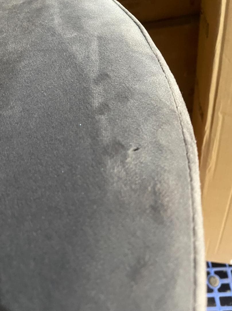 グレーのベルベットチェア 訳あり品　写真をご確認 SF01-70-02