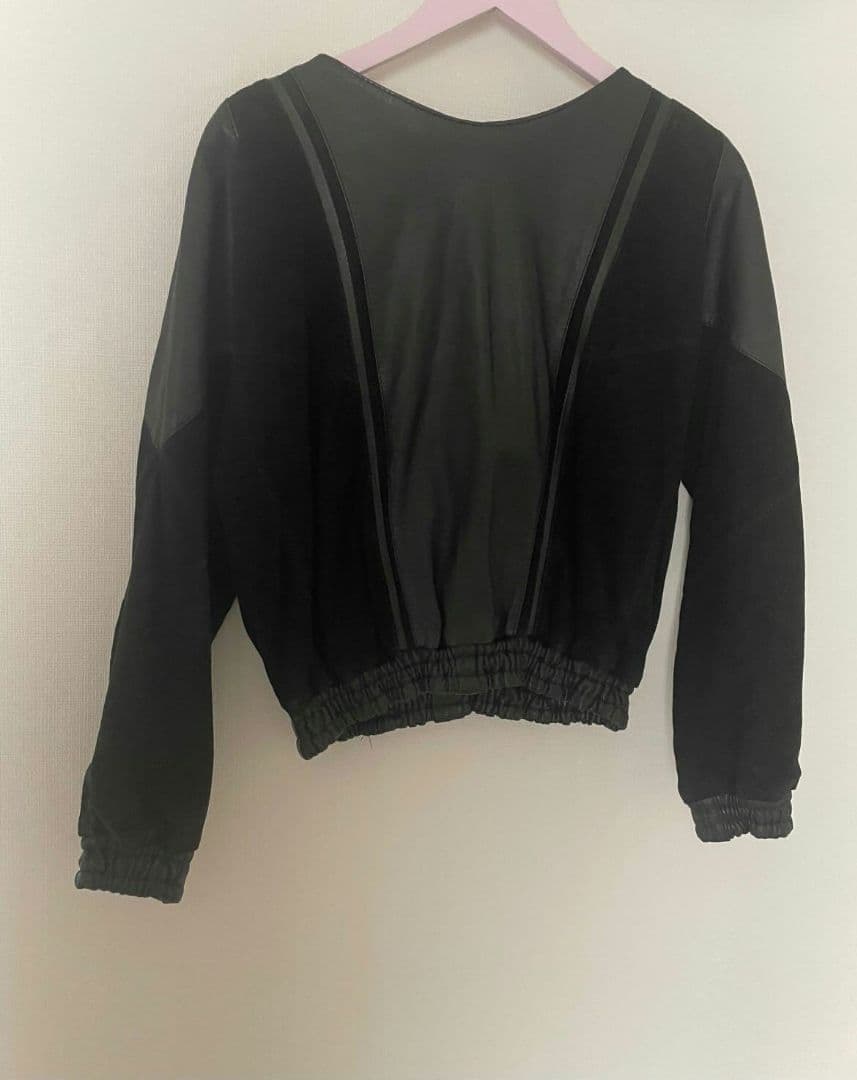 塩野かれんさん 私物 ヴィンテージ レザー切替 トップス