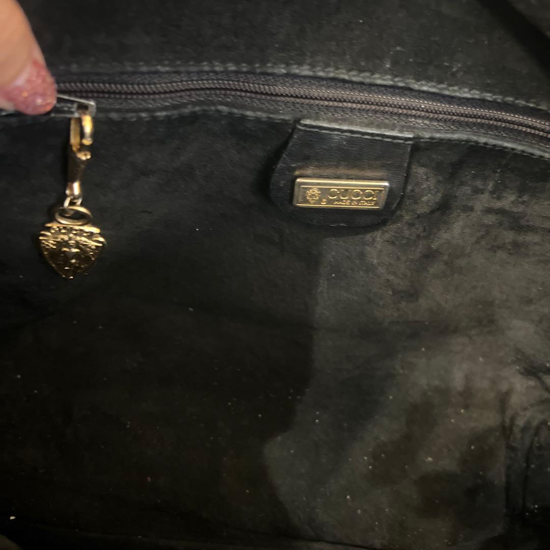 おしゃれ GUCCI オールド グッチ ボストンバック 黒 革 ヴィンテージ
