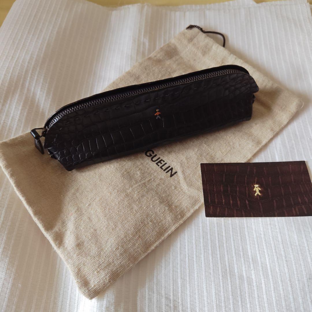 【希少・未使用】エンリーベグリン クロコ型押し　ペンケース　トンボ玉　筆箱