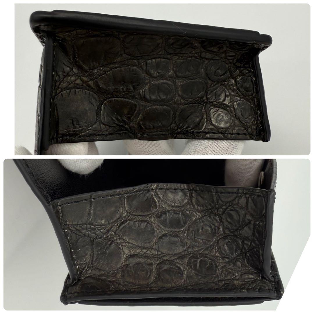 サンザ　vermilion 阿波松煙墨染クロコ S3H マネークリップ