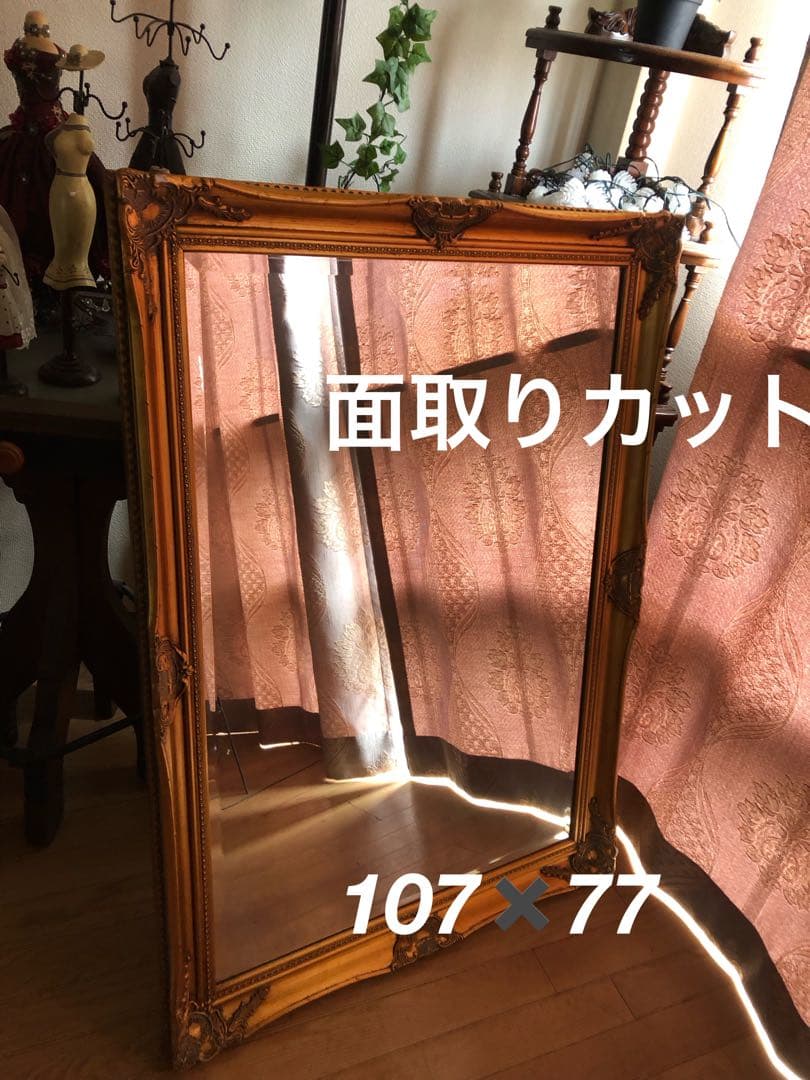 ミラー　アンティーク調　ロココ調　姿見　スタンドミラー　宮殿風　ヨーロピアン風
