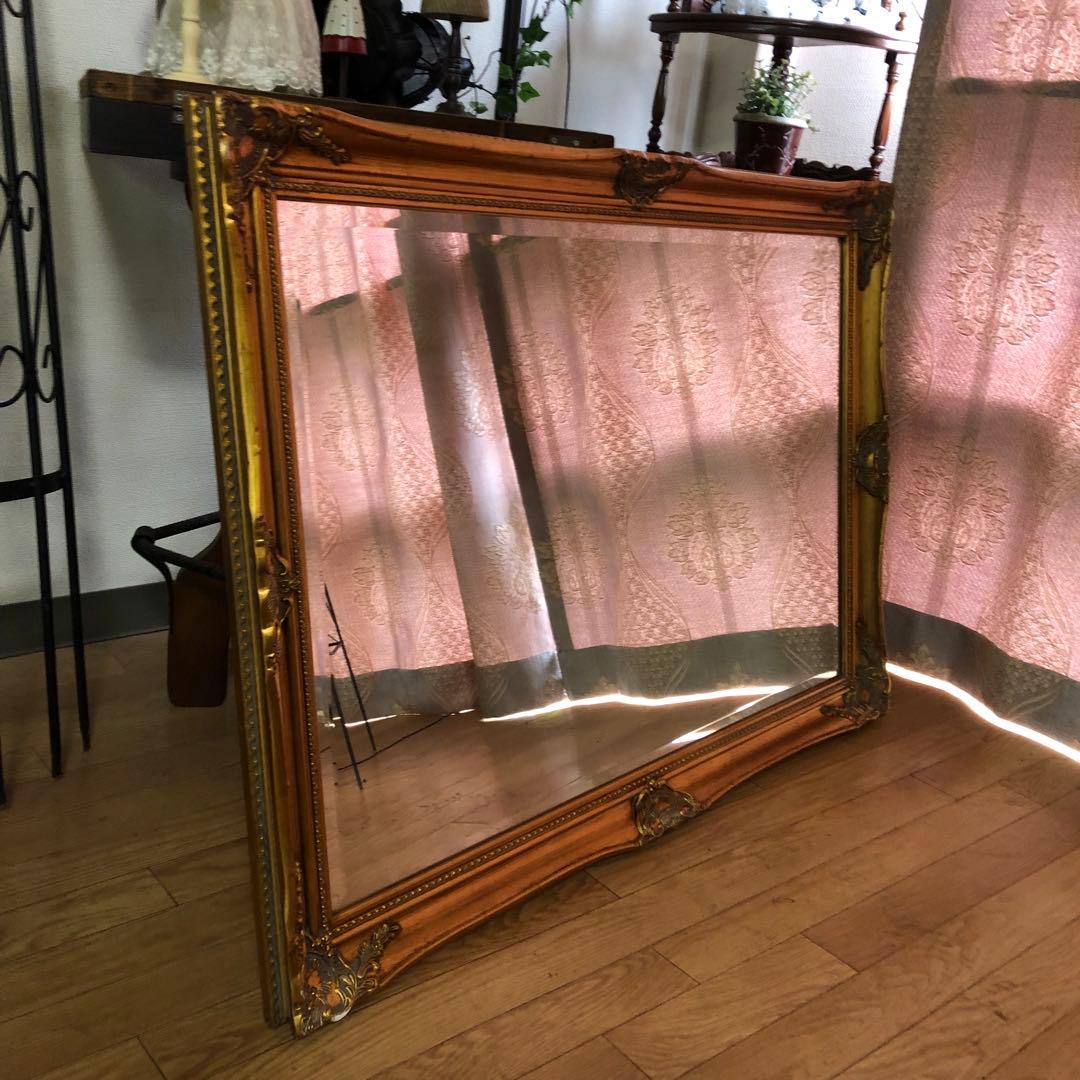 ミラー　アンティーク調　ロココ調　姿見　スタンドミラー　宮殿風　ヨーロピアン風