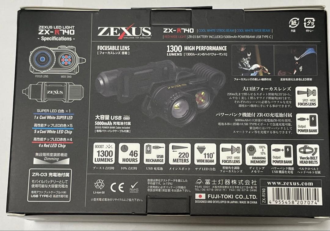 新品 冨士灯器 ゼクサス ZX-R740 ヘッドライト 富士灯器 エギング