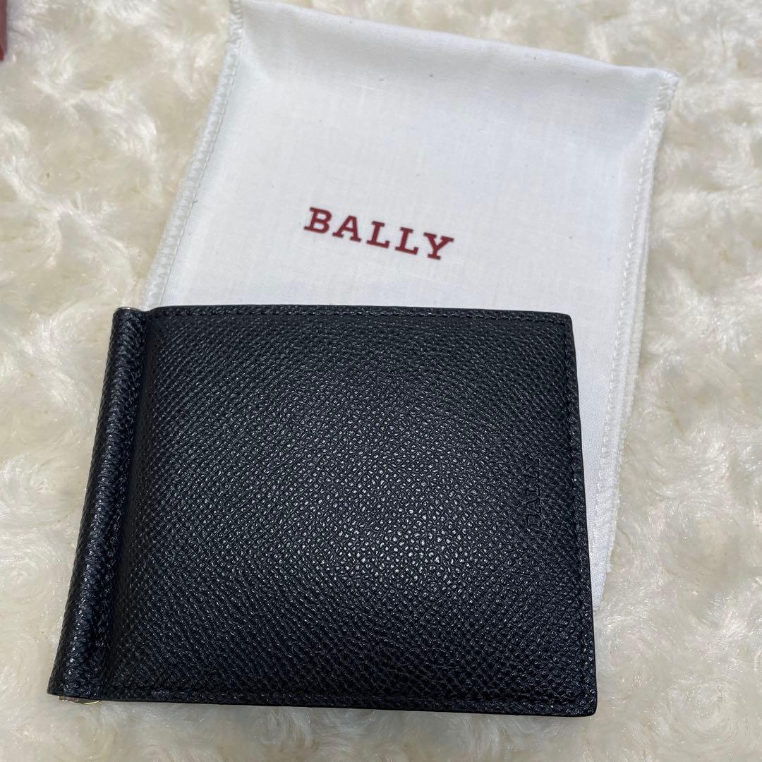 BALLYバリー　新品箱付き　マネークリップウォレット　ブラック無地