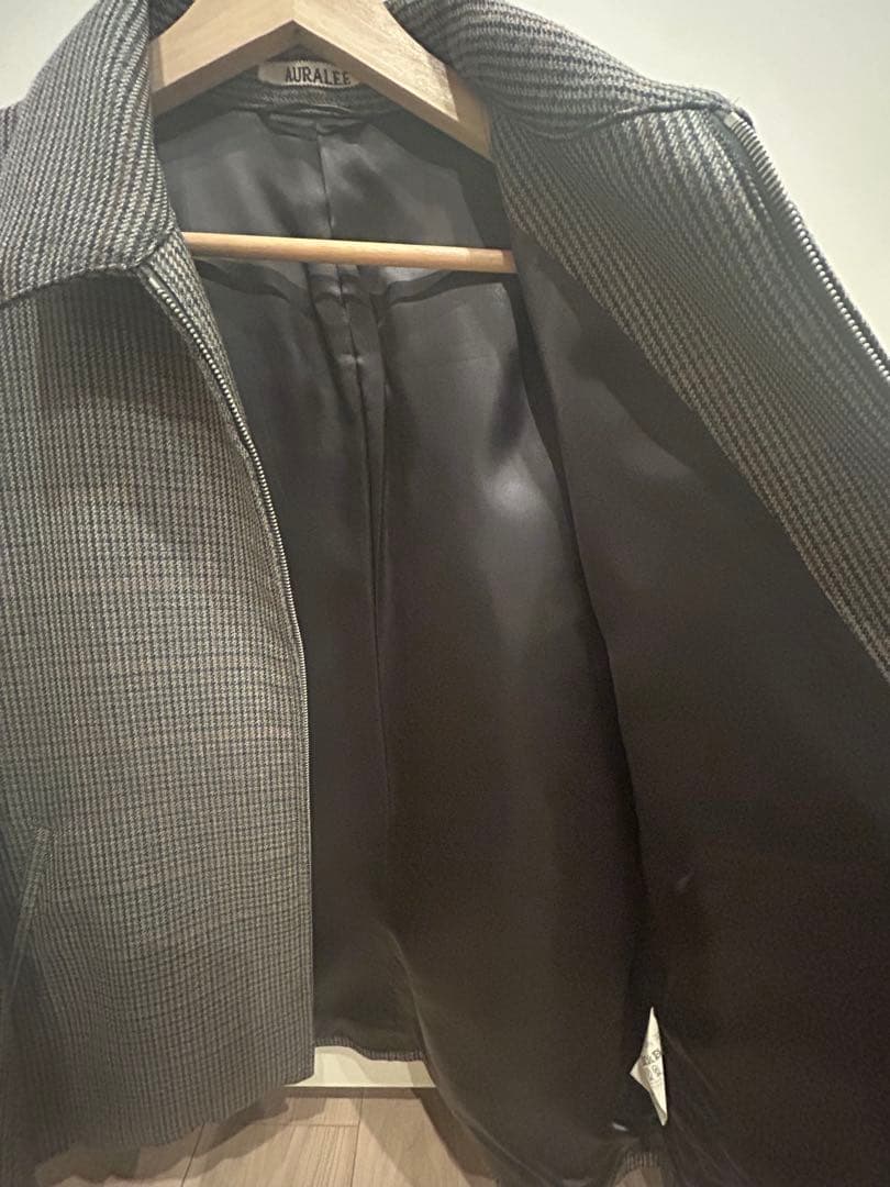 ジャケット・アウター AURALEE DOUBLE FACE CHECK ZIP BLOUSON