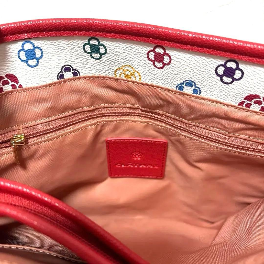 【クレイサス】バッグ　カメリアカラー　パスケース付き　レッド　かばん　未使用品