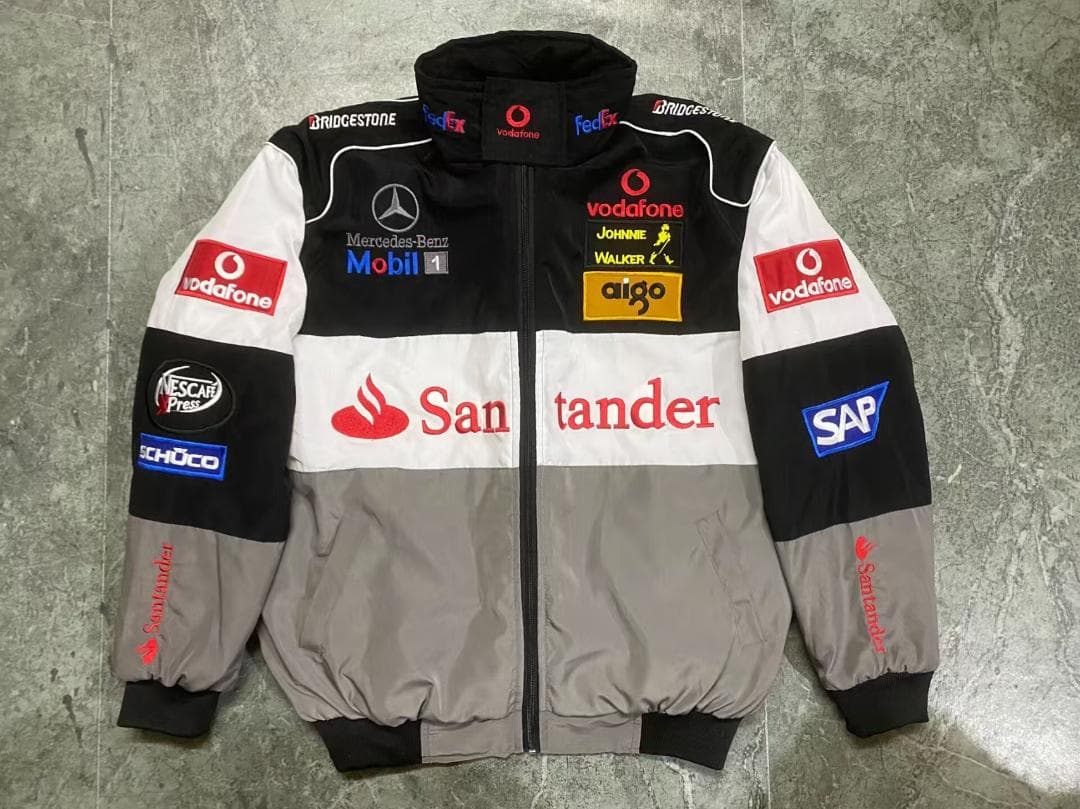 新品メルセデスベンツ F1 レーシングジャケットブルゾン 刺繍　中綿　 男女兼用