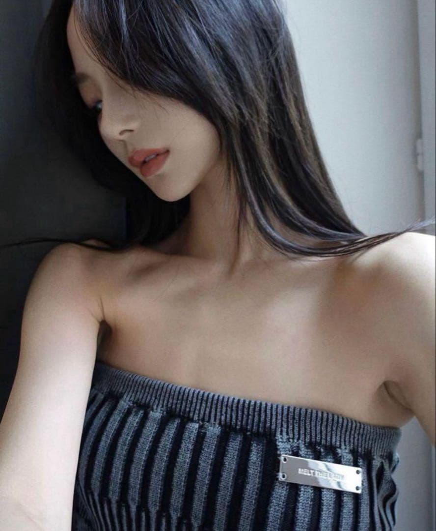 melt the lady rib tube tops チューブトップ　ブルー