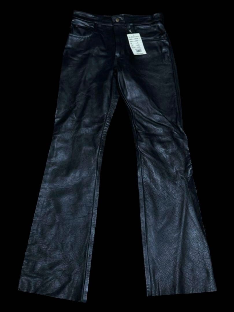 Y2K ARCHIVE BOOTS CUT フレアレザーパンツ ブラック M