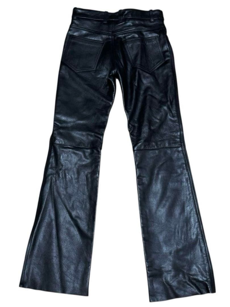 Y2K ARCHIVE BOOTS CUT フレアレザーパンツ ブラック M