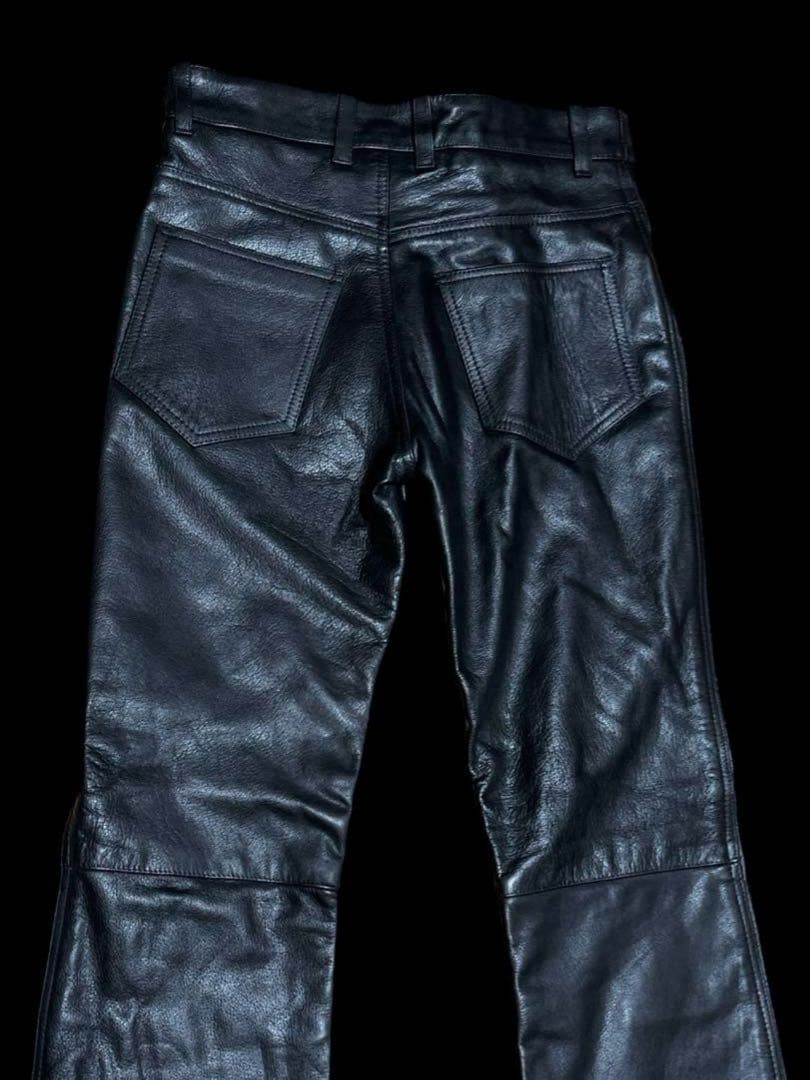 Y2K ARCHIVE BOOTS CUT フレアレザーパンツ ブラック M