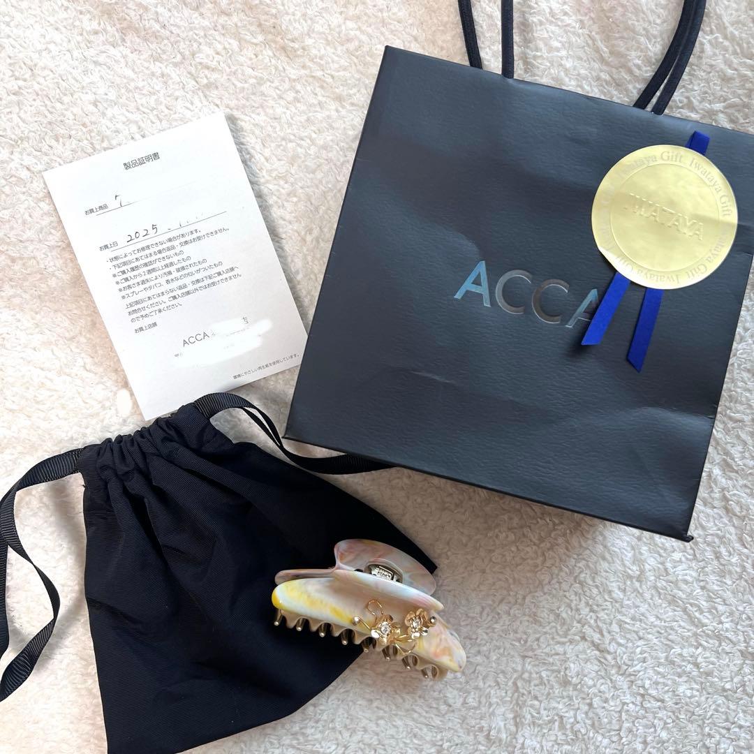 【新品完売品】アッカ acca ヘアクリップ ルーチェフラワークリップ マーブル