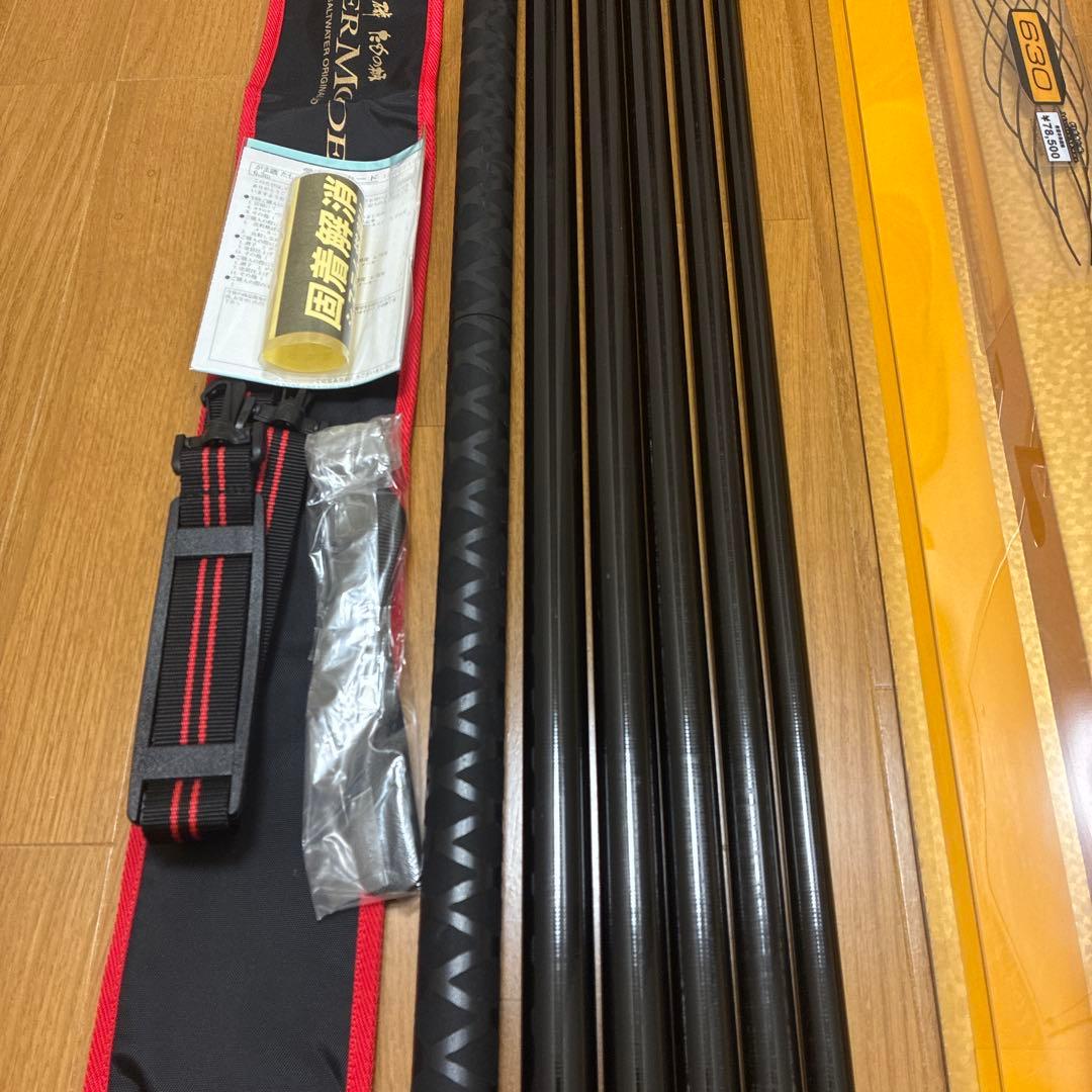 がまかつ　がま磯　マスターモデル　タモの柄630 サンライン　釣武者