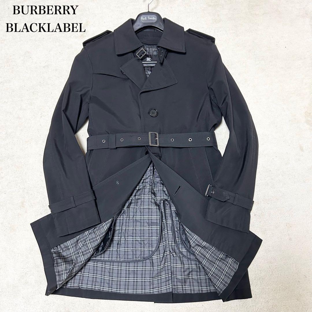 極美品　バーバリーブラックレーベル　トレンチコート　ライナー付き　ノバチェック