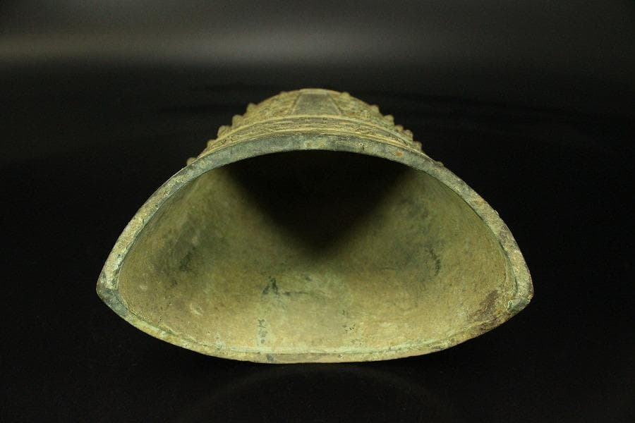 中国美術 青銅 釣鐘 饕餮紋 大小 四件 揃 書家旧蔵品(LC338)