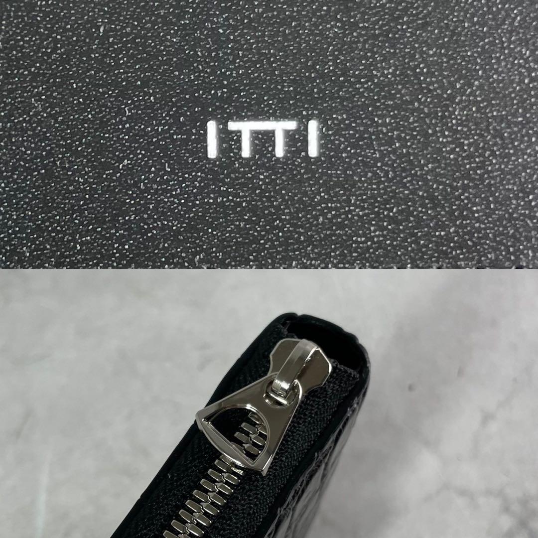 極美品✨イッチ 折り財布 クロコ ミドルウォレット 小銭入れ ITTI