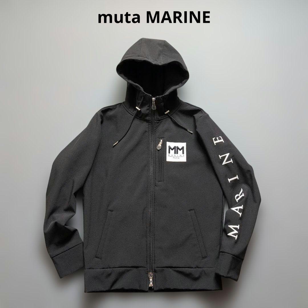 【極美品】ムータマリンゴルフ　裏起毛フルジップパーカー　S 黒