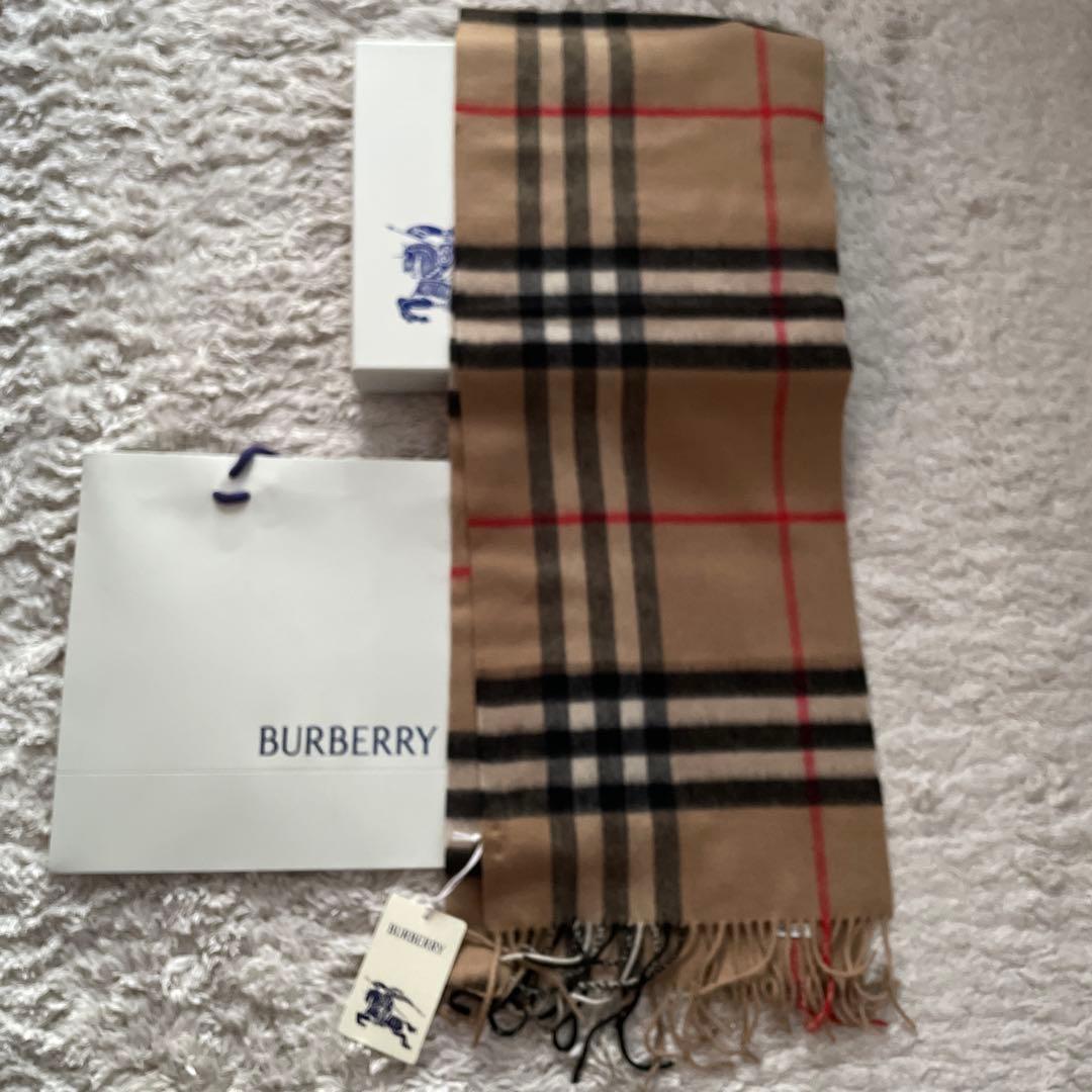 【新品】BURBERRY カシミヤ　100％　チェックマフラー