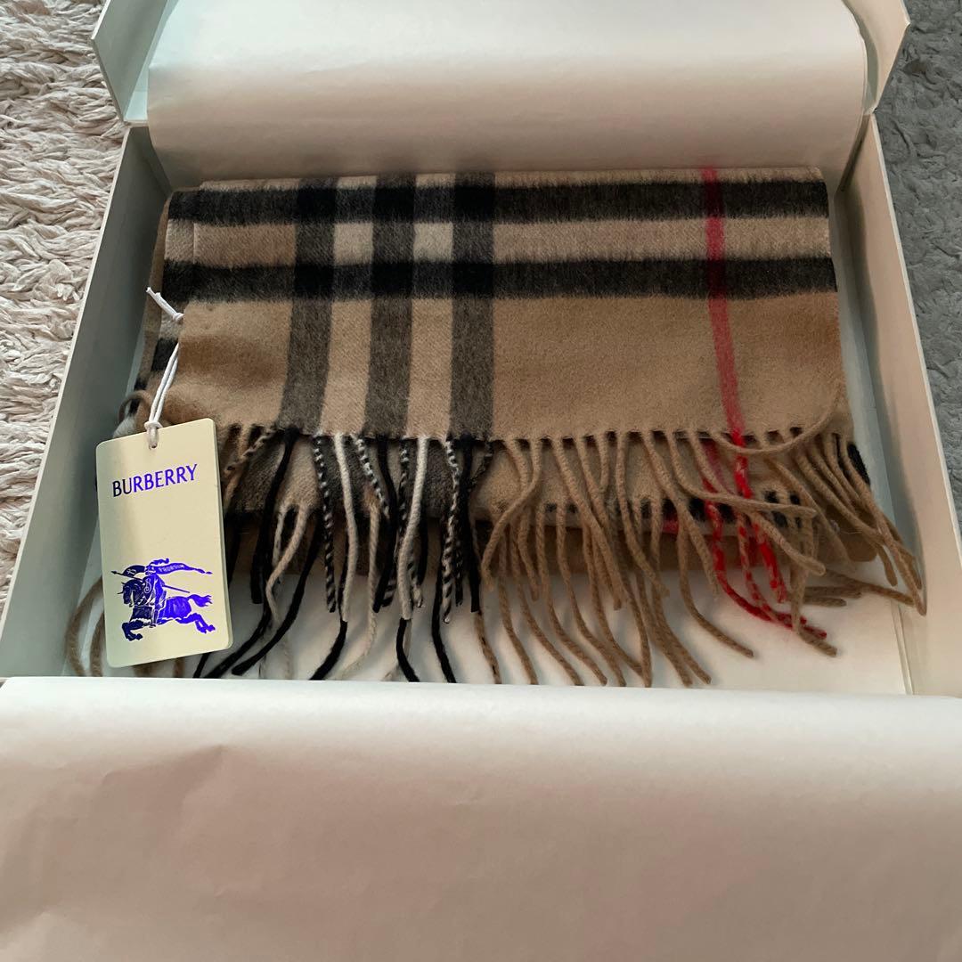 【新品】BURBERRY カシミヤ　100％　チェックマフラー