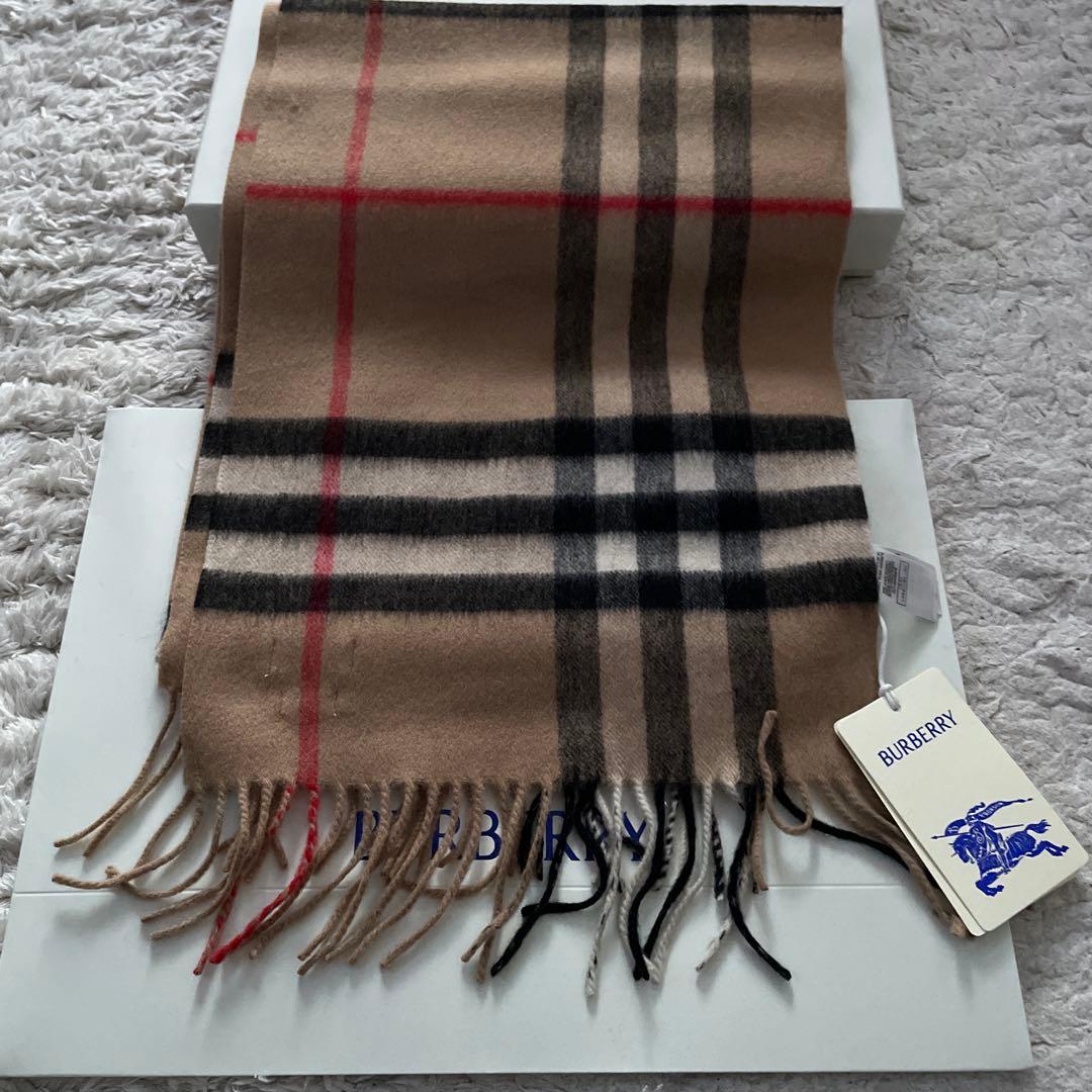 【新品】BURBERRY カシミヤ　100％　チェックマフラー