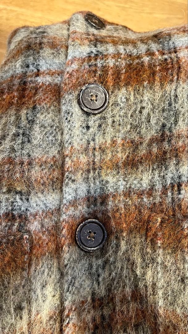 トップス OURLEGACY CARDIGAN Ament Check Mohair 44