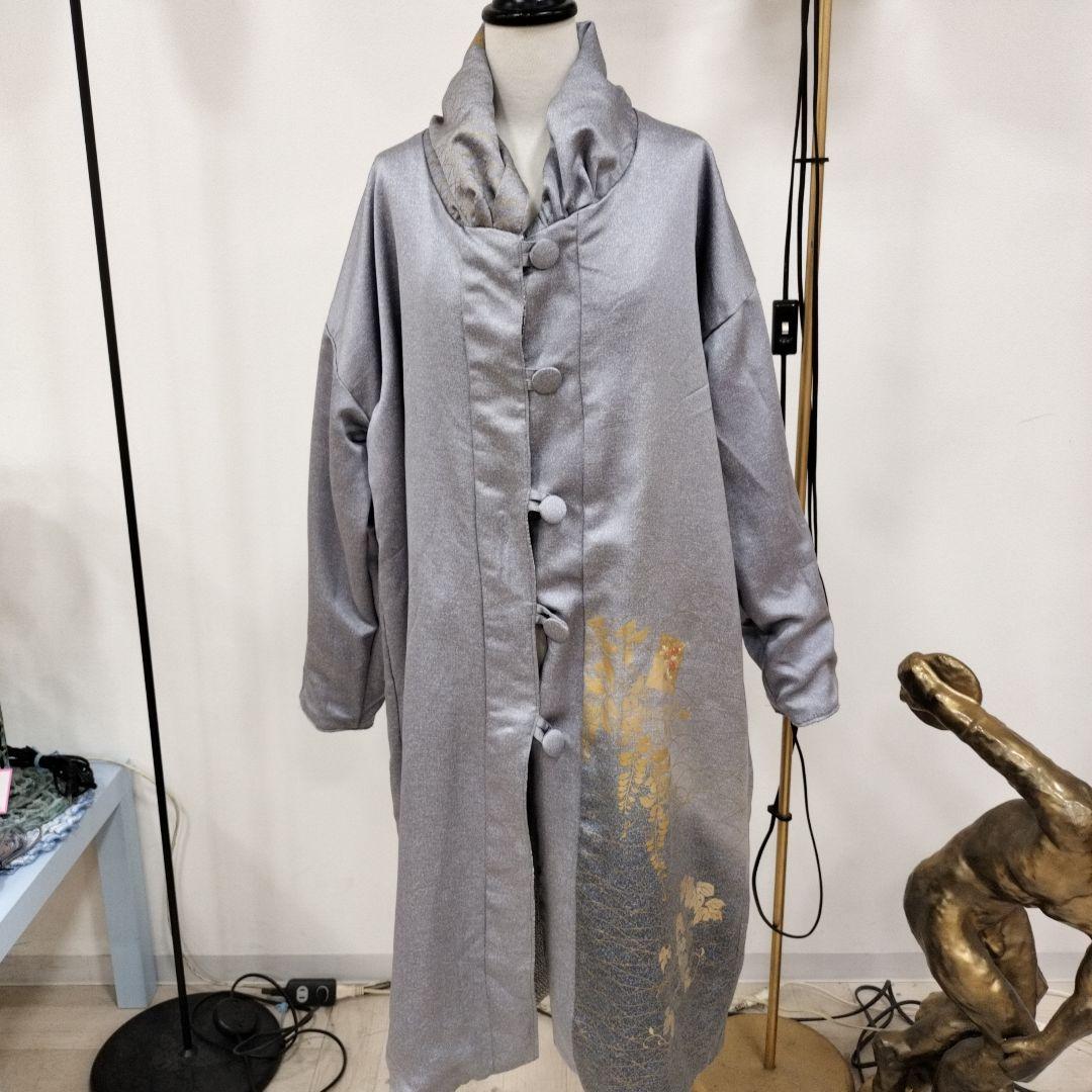 着物リメイク　リバーシブル　 ロングコート